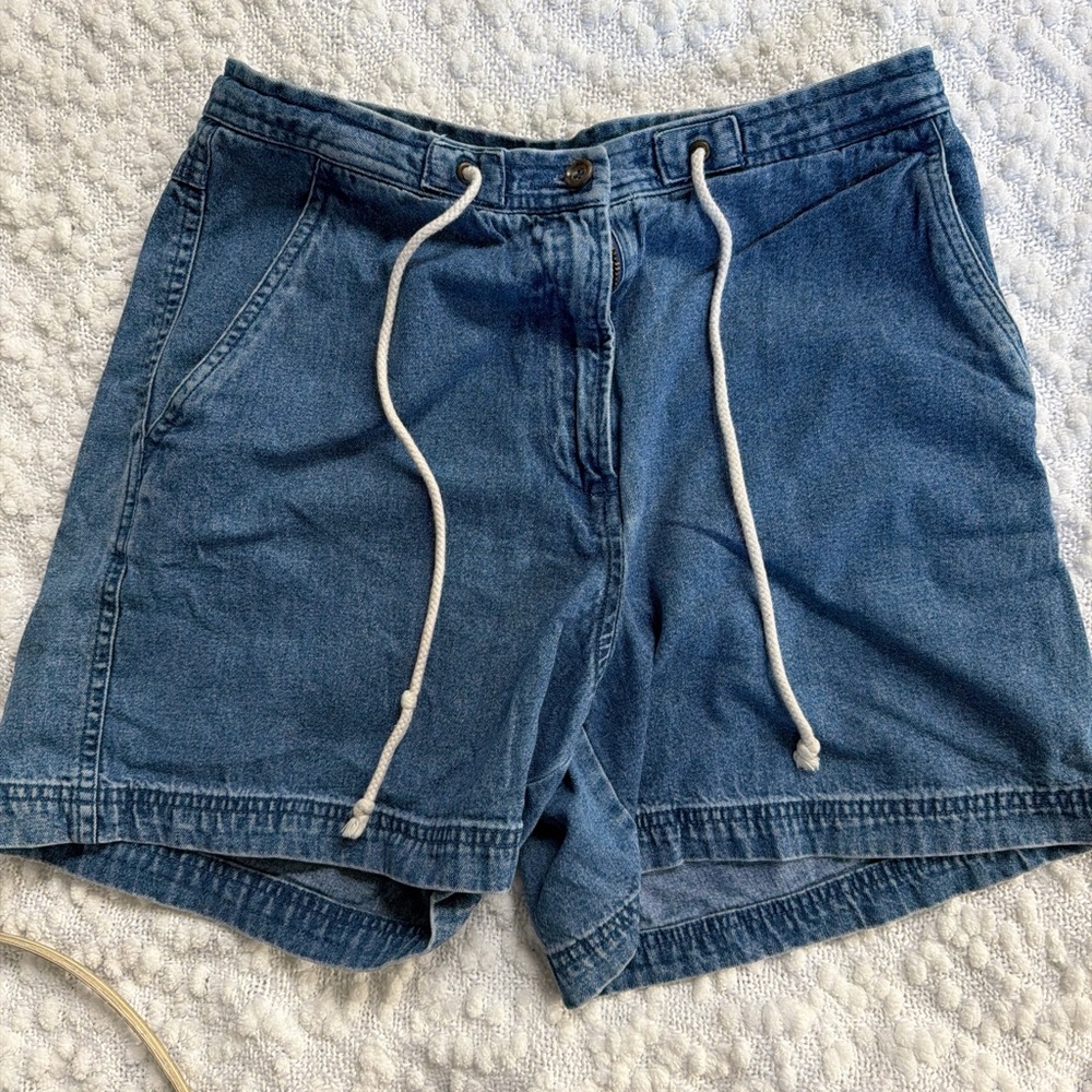Cherokee Denim Blue Shorts with White Drawstring
